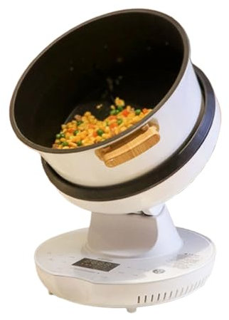Pentola Professionale Intelligente, Macchina per Stufare Automatica da 2000 W 7 modalità con Pentola da 8 Litri, Calibro Grande 26 Cm, Rotazione Automatica a 360°, per Caffetterie, Snack Bar, Feste