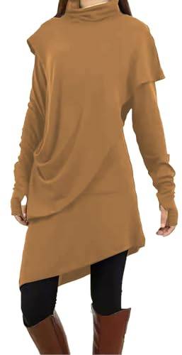 Robe décontractée pour femme - Robe florale asymétrique - Col bénitier - Style vintage ethnique - Manches longues - Automne - Hiver 2024 - Robe à manches longues pour femme, violet, L