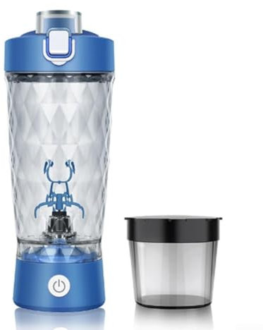 SPORTARC Comodo shaker elettrico per proteine con ricarica USB per una preparazione agitata fluida portatile e facile da pulire (blu)