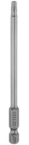 sourcing map TT20 - Punta per cacciavite a testa Torx di sicurezza, 100 mm, lunga 1/4, attacco esagonale magnetico, a prova di manomissione, punte per trapano a stella a 6 punti, punta in acciaio S2,