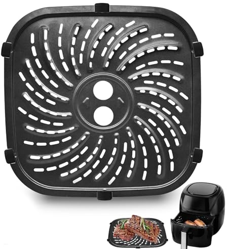GWYXC Air Fryer Replacement Parts for Russell Hobbs 27170 8L Rapid Digital Air Fryer, 24 × 24 CM Food Grade Air Fryer Replacement Tray Accessories Rack Grill Pan Grill Plate Crisper Plate Baking Pan