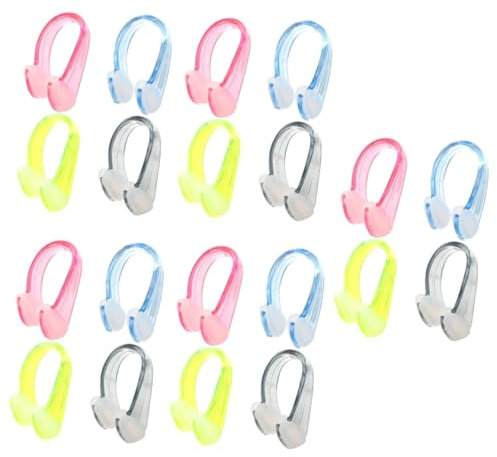 Mipcase 5 Set Nasello da Nuoto Molletta Naso Piscina Accessori per Piscine Occhialini da Nuoto Antiappannamento Nuotata Tappi Orecchie Fermagli per Il Naso per Silicone 4 Pezzi*5