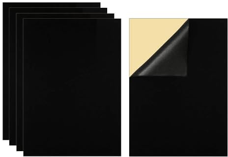 AKSIQIOL 5 PCS Black Felt Fabric Sheets,Self-Adhesive, Durable Felt for Jewelry Box Liners, Drawer Liners, and Craft Projects
