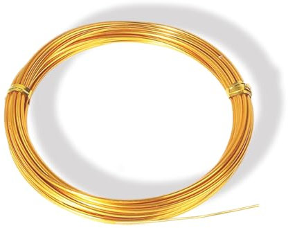 32.8 Feet Gold Aluminum Craft Wire, 21 Gauge 0.8mm Bendable Metal Wire, Aluminum Armature Wire for Sculpting, Bike Modelling,Making Dolls Skeleton,Floral Making,jewellery making