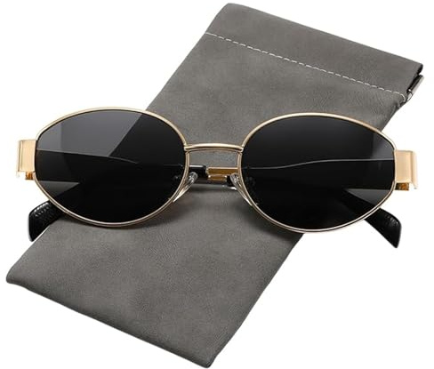 D Lolylad Sonnenbrille Damen Polarisiert, Ovale Sunglasses Women, Retro Sport Sonnenbrillen Frauen UV400 Schutz für Outdoors Fotografie, Wandern, Camping (Gold)