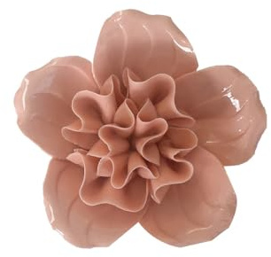 Décoration murale en céramique de 9 cm, sculpture murale de fleurs artificielles, fleurs 3D en porcelaine à suspendre, décoration murale 3D (bleu), 2.76, Plastique Métal