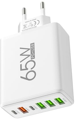 Estación De Carga USB Múltiple, Cargador Multipuerto - 6 Puertos | Puerto 65W 4 USB, Tipo Adaptador del Enchufe La Pared 2 C, Pa