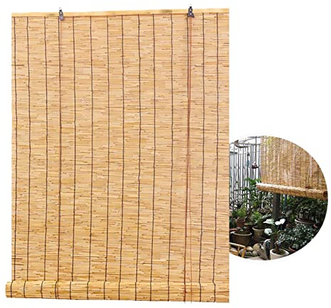 Tende avvolgibili in bambù per esterni, per tende da sole vintage, di alta qualità, con tirante laterale, facile installazione, per interni ed esterni e giardino (dimensioni: 120 x 225)