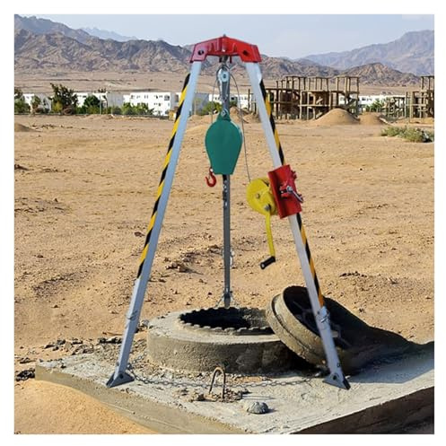 Set di treppiedi di salvataggio regolabile per spazi ristretti Attrezzatura di salvataggio di sicurezza per tombini/pozzetti telescopico flessibile protezione anticaduta e strumento salvavita