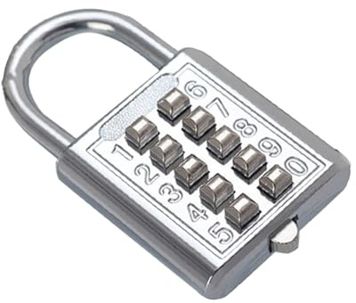 Security Padlock - Gym Number Lock, Resettable Small Locker Code Lock | 8/10 Digit Combination with Password System for School Lockers and Bags, Compact Anti-Theft Travel Storage, Lightweight Numeric