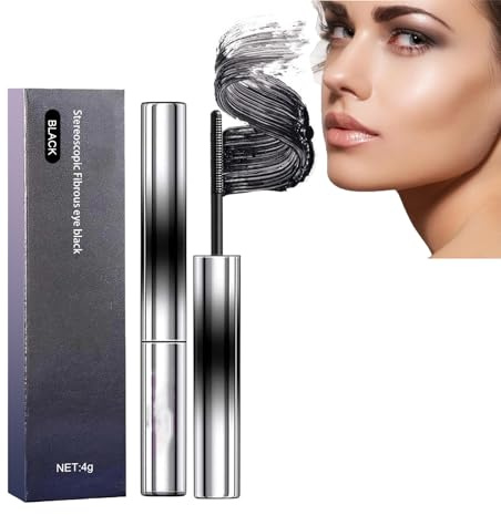 Mascara, 3D Curling Eyelash Iron with Eyelash Curler, Iron Wand Mas-Cara, Waterproof, Long-Lasting and Smudge-Free (Schwarz)