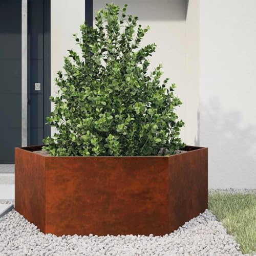 Fioriera in acciaio Corten, aiuole rialzate in metallo, fioriera in acciaio Corten 138x120x45 cm per gli amanti del fai da te e dell'abbellimento del giardino