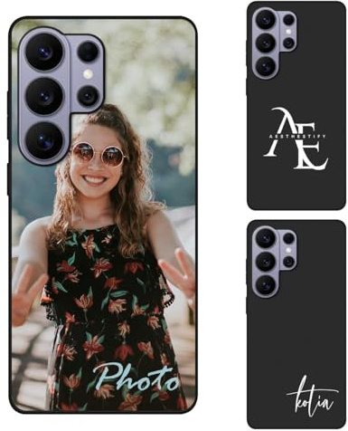 AESTHESTIFY Schutzhülle für Samsung Galaxy S26 Ultra, personalisiertes Foto – Flüssigsilikon-TPU, schlanke, weiche, stoßfeste Schutzhülle, individuelles Bild, Logo, Text, einzigartige Handyhülle