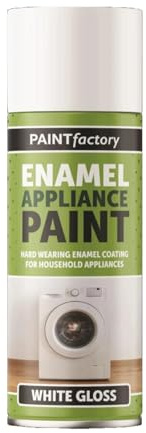 Enamel Appliance Paint, Smooth, Durable Finish, Long-Lasting, Rust-Resistant, Easy Application, Ideal for Repairing Scratches, Chips & Worn-Out Appliance Surfaces, White Gloss, 400ml (Pack of 1)