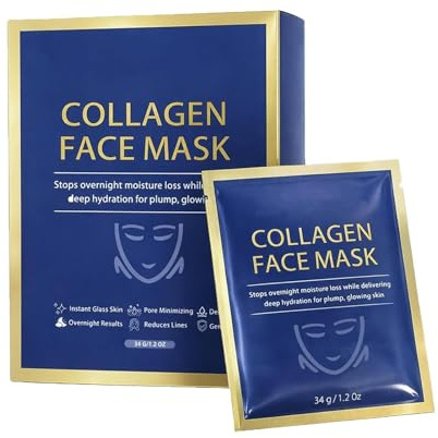 Maschera in Tessuto Idratante per il Viso 4 Pezzi di Maschere Nutrienti | Prodotti di Bellezza e Cura della Pelle Viso per Occhi Collo Mento Sonno Spa Bellezza Notte
