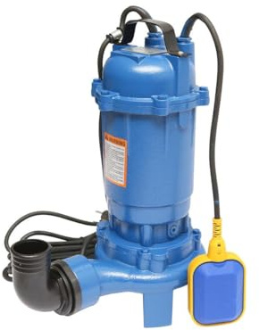 Pompa sommersa per acque sporche drenaggio con galleggiante e trituratore | Pompa H7m 750W 250L/min: pompa Sommersa Serie WQCD7 – Potenza e Affidabilità per Acque Sporche