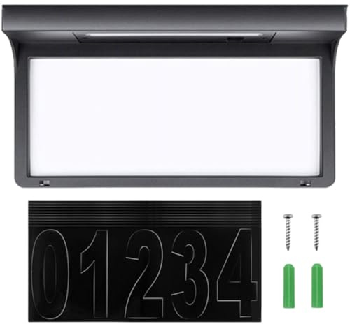 MERRYHAPY Luz Solar para Números de Casa 6 Led, Fácil de Instalar y Diseño Moderno para Iluminar Números de Dirección en Paredes de Jardín y Patios