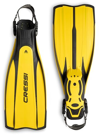 Cressi BG171042 Open Heel Tauchen Flossen, Schwarz/Gelb, M/L (41/43)