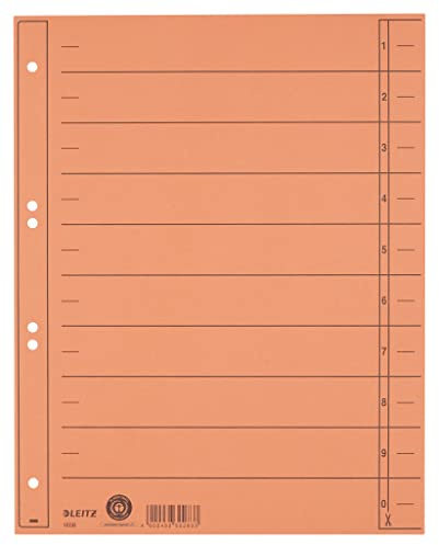 Leitz Trennblatt, A4, durchgefärbter Karton, orange