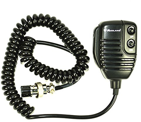 Midland MR120 Elektretmikrofon für CB-Radio 48/78/248/248 XL / 278 Code C404.01 Schwarz