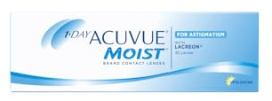 ACUVUE MOIST 1-DAY for Astigmatism Tageslinsen – Tageskontaktlinsen mit -7.50 dpt, Cyl -1.25, Ach 180 & BC 8.5 – UV Schutz, feuchtigkeitsspendend & angenehmes Tragegefühl – 30 Linsen