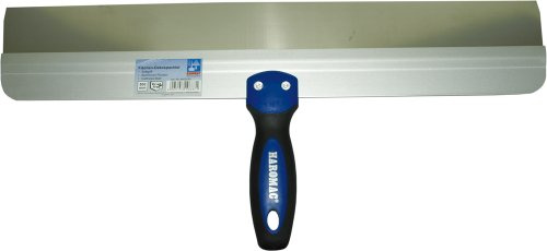 HAROMAC Flächen-Dekospachtel, 500mm, Softgriff & Alurücken, rostfreier Edelstahl, Fassadenspachtel, Flächenspachtel
