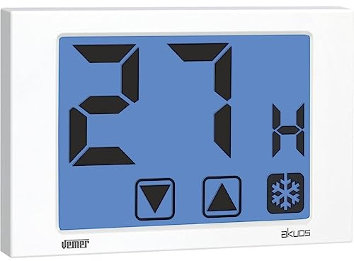 VEMER VE476800 AKUOS - Umidostato Igrostato Digitale Touch Screen da Parete, Alimentazione 230V, Bianco