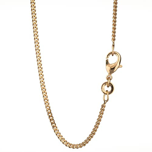 NKlaus cadena de rizo 60cm cadena de rey 1,40mm chapado en oro de 18K 750 amarillo 5513