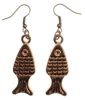 Miniblings moule pudding cuisson gâteau poisson cintre Boucles d'oreille pan pan Fischpudding - Bijoux Fashion main argenté Boucles d'oreille