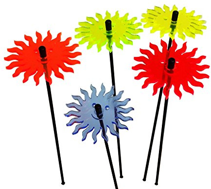 Sun Catcher Garden Decor Sonnenfänger Set aus 5 kleinen leuchtenden Sonnen. Besondere Garten Dekoration für Garten, Balkon oder Terrasse, Farbe:YYY