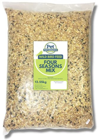 Copdock Mill Pet Performance Four Season Wild Bird Seed 12.55kg - All Year Round Feed With Black Sunflower Seeds for Birds - 100% Natural Nutritional Bird Seed for Small Garden Birds