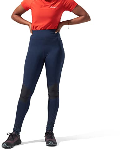 Berghaus Women's Lelyur Leggings Trekking Tights | Super Stretch Leggings | Waterproof | Durable Full Length Leggings, Dusk/Jet Black, 16