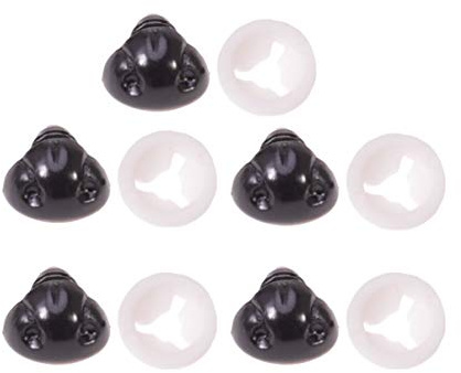 EXCEART 10pcs Kunststoff Nase Schwarz Realistisch Welpen Hund Nase 11mm Mit Scheiben DIY Puppe Marionette Stofftier Plüschtier Puppenherstellung Zubehör
