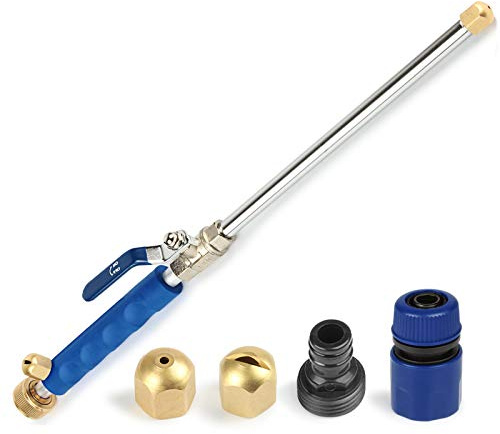 Gelia Buse de tuyau haute pression, corps en aluminium, raccord rapide, 2 buses en laiton, bleu, certifié CE