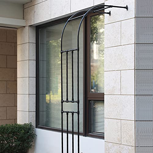 MANG Arche De Jardin Demi-latérale, Arche À Rosiers Style Fer Forgé, Arceau À Rosiers en Métal, Décoration De Jardin pour Plantes Grimpantes, Facile À Assembler
