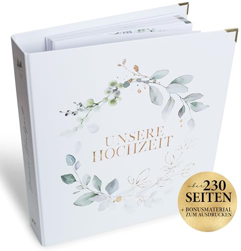 Mein Hochzeitsordner - Wedding Planner mit Checklisten & Planungshilfen auf über 236 Seiten - Praktischer A4 Hochzeitsplaner - Hochzeit Ordner inkl. Bonusmaterial - Perfektes Verlobungsgeschenk