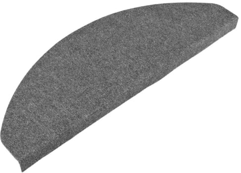 vidaXL Trappstegsmattor självhäftande 15 st 65x22,5x3,5 cm grå