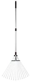 BONAFIDE Adjustable Metal Leaf Rake, Long Garden Rake with Telescopic Handle for Lawn, Lightweight 80 CM to 160 CM Expanding Rake for Gardening