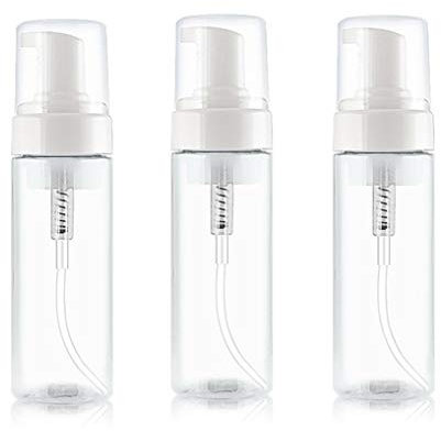 3 Stück 100 ml Leere transparente Kunststoff-Schaumstoff-Pump-Flasche, schäumender Seifenspender, nachfüllbar, Reise-Handseife, schäumend für Seife, Schaum, Handdesinfektionsmittel, Shampoo