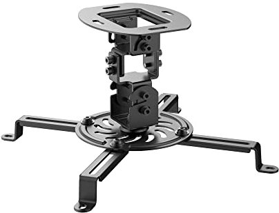 conecto supporto da soffitto proiettori, inclinabile (+/-15°), orientabile di 360°, ruotabile di 360°, soffitto 15 cm, carico massimo 13,5 kg, montaggio universale 5,4-32 cm, nero