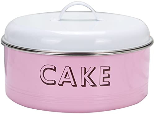 Contenedor De Pan Estilo Fresco Y Sencillo Redondo. Panera con Tapa De Asa, Decoración Linda De La Torta De Escritorio Caja De Almacenaje, Regalo (Color : Rosado, S : 22.5 * 14.6cm)