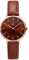 SHENGKE SK Ultra Thin Minialist Women Watches Simple Two Hands Ladies Dress Watch Leather Strap (Coffee)