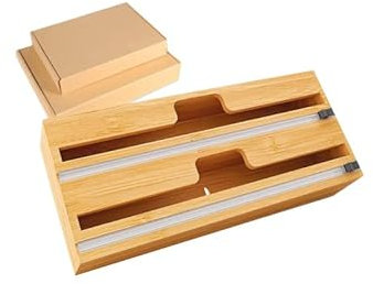 Cling Film Dispenser and Cutter, Compatible with 35cm Rolls, Kitchen Wrap Oraganizer Cling Film Tin Foil Parchment Paper