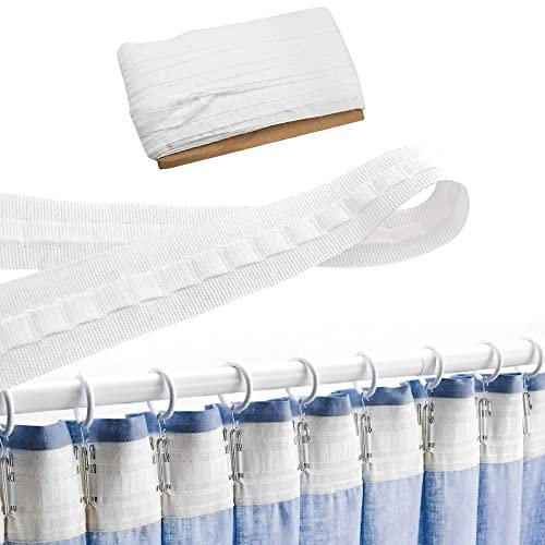 LETTERASHQP Gardinenband zum Aufnähen Gardinenband Kräuselband 30m X 2.5cm Polyester Gardinenband Vorhangband Faltenband Falten Vorhangband Abnehmbarer Vorhang Gardinenband für Abnehmbarer Vorhang