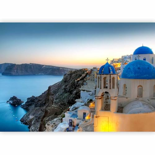 murando PREMIUM Fotomurales Paisaje 350x256 cm Papel pintado | tejido no tejido Decoración de Pared decorativos Murales moderna de Diseno Fotográfico Holiday montanas Meer Ciudad Greece