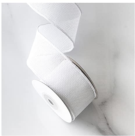Yurosiay 5 Yard ×4 cm Juteband Bunt Sackleinen Band Breit Leinenband Juteband Mit Draht Vintage Dekoband Jute Geschenkband Schleifenband Weihnachtsband für DIY Handwerk Hochzeit Weiße