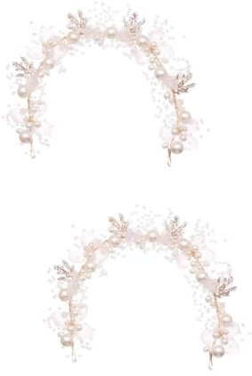 FRCOLOR 2 Stücke Luxus Braut Kopfschmuck Perlen Stirnband Strass Für Hochzeit Abend Veranstaltungen