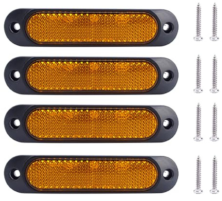 Kardne 4 Pcs 27 LED Seitenleuchten,12V-24V Seitenmarkierungsleuchten,Kontrolleuchte,Warnlichter,Rücklichter,Notlichter,Bremsleuchten,für LKW PKW Anhänger Trailer Wohnwagen KFZ BUS SUV(Gelb)