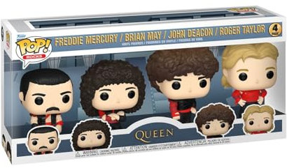 Funko Pop! Rocks: Queen - Freddie Mercury - Radio Gaga 4PK - Vinyl-Sammelfigur - Geschenkidee - Offizielle Handelswaren - Spielzeug Für Kinder und Erwachsene - Music Fans - Modellfigur Für Sammler