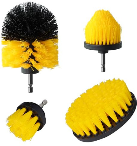 Bürstenaufsatz Bohrmaschine Set,4 Stück Power Scrubber Bohrer Bürsten Set für Badezimmer Dusche, Teppichreinigung, Mörtelwäsche und Fliesenreinigung(4pcs-1)